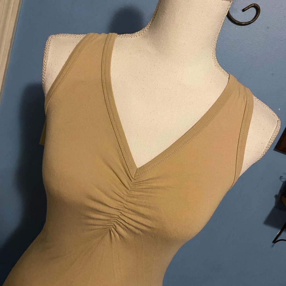 Mandee, Tan, Ruched, Tank Top - Picture 2 of 7
